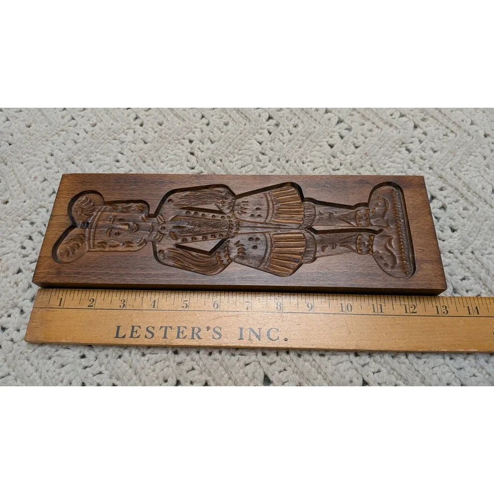 Vintage Hand Carved Wooden Springerle Cookie Mold Man Folk Art Wall Decor 13in